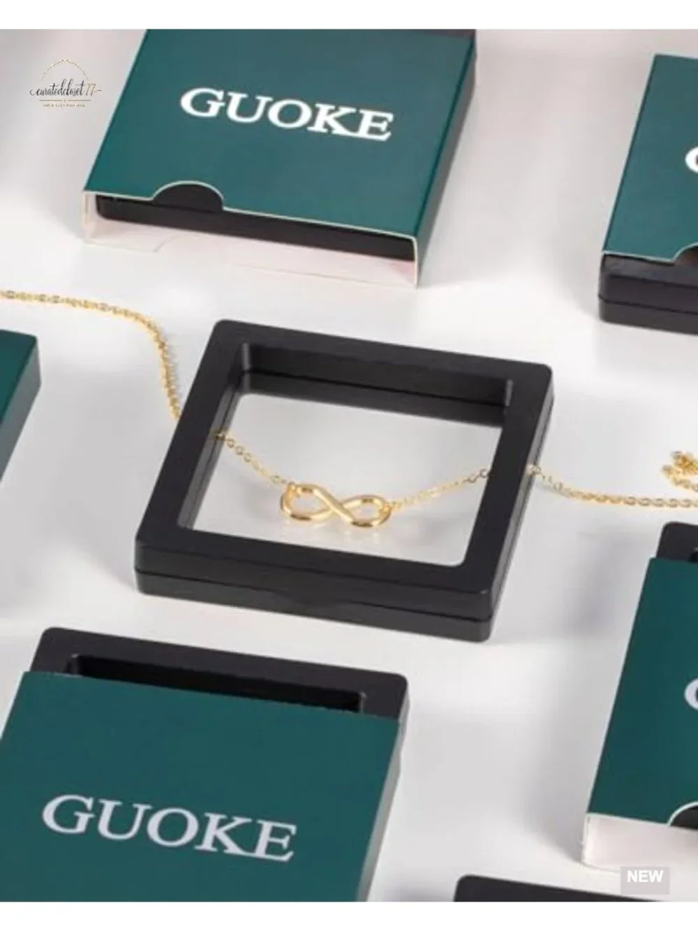 14K Gold Plated Layered Necklace Set - 3 Chain Stackable Pendant Necklace